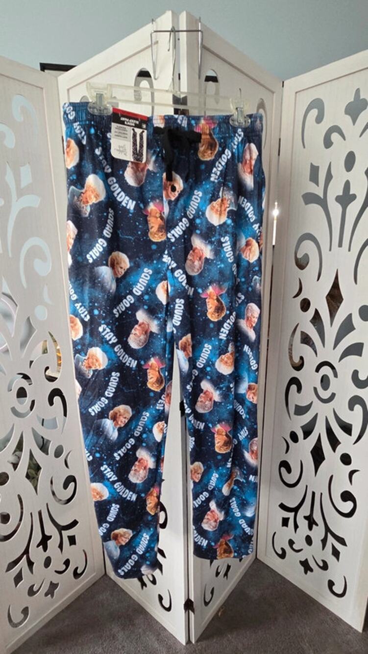 Golden Girls Men's Sleep Pants Stay Golden Squad Goals Blue Space Small NWT